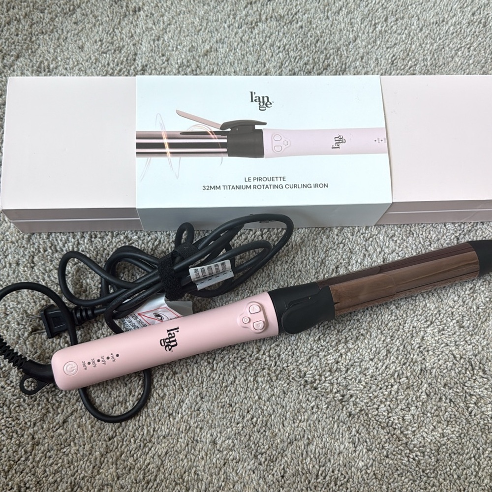 L'ange Pink and Brown Curling Iron
